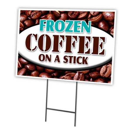 Signmission Frozen Coffee On Stick Yard & Stake outdoor plastic coroplast window, C-1216 Frozen Coffee On Stick C-1216 Frozen Coffee On  Stick